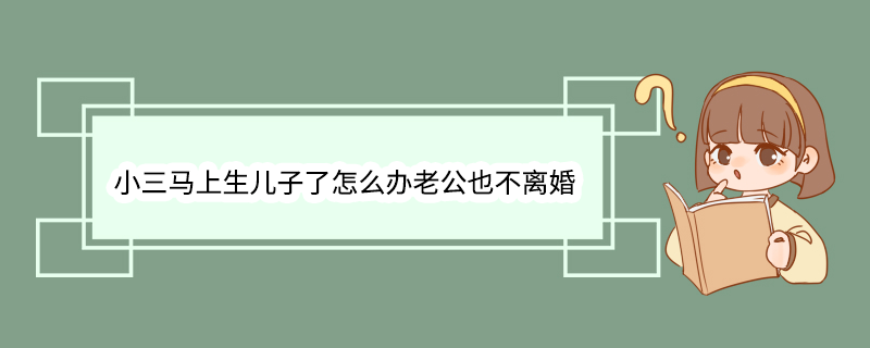小三马上生儿子了怎么办老公也不离婚