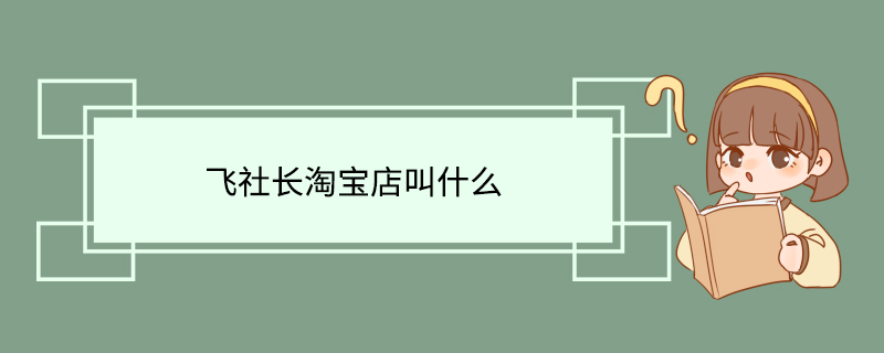 飞社长淘宝店叫什么