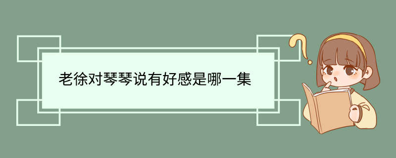 老徐对琴琴说有好感是哪一集