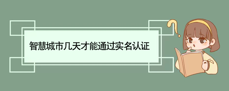 智慧城市几天才能通过实名认证