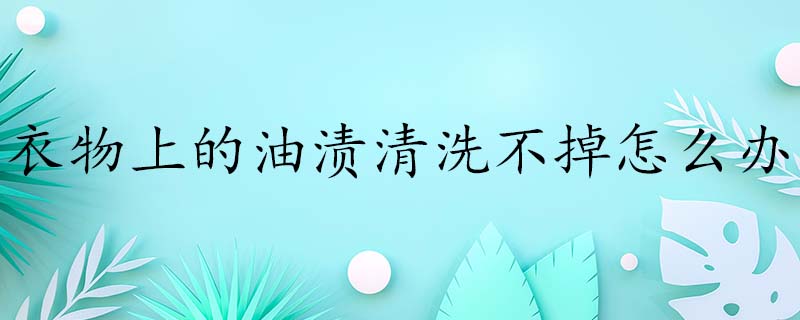 油渍怎么洗,衣服上的油渍怎么清洗