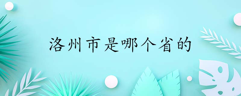 洛州市是哪个省的